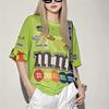 Blusa T-shirt estiva da donna a maniche corte in rete, sottile, per l'inizio dell'autunno