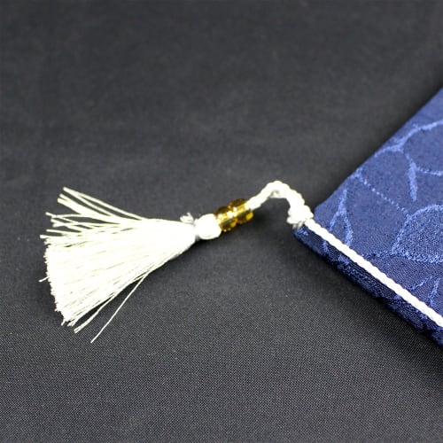 Maruai Fukusa (Western-style Envelope) with a Floral Pattern In Navy (Fuku-50DB)