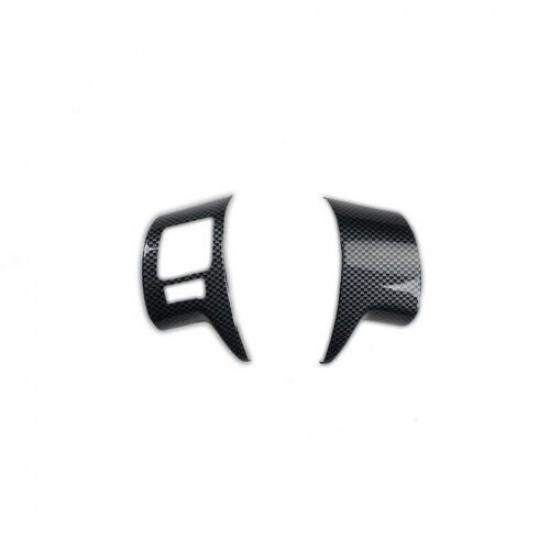 2009-2013 Steering Wheel Button Frame Trim 2PCS For Toyota Corolla Carbon Fiber