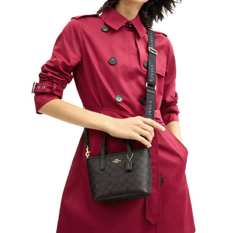 Coach City 15 Značkové logo Odnímatelný ramenní popruh Tote taška Dámská tote Černá CW032-IMXAQ