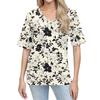 Shirts For Women Trendy V Neck T Shirts Casual Printed Blouse Half Sleeve Tops For Women