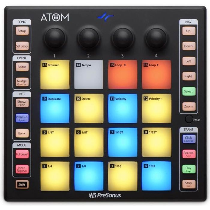 Presonus atom1 - contrôleur midi 16 pads rgb