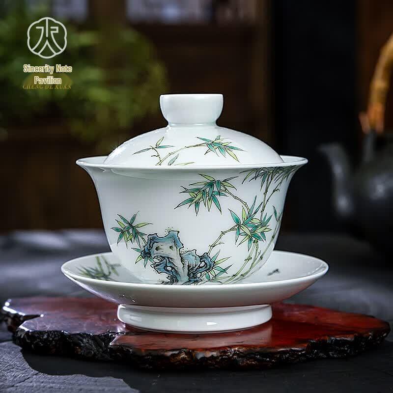 Chendexuan Hand-painted Ceramic Gaiwan Teacup