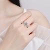 S925 Sterling Silver Ring Women's Pt950 Gold Plated 1 Carat Moissanite Ring Empty Support Exquisite Light Luxury Wedding Ring Engagement Ring