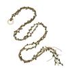 Wooden Ring Buckle Rattan Leaf Belt Boho Style Linen Rope Belt  For Wedding Dress