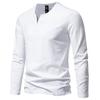 Men's Heavyweight Cotton Henley Long Sleeve T-Shirt, Spring/Autumn Style, Plus Size, Slim Fit