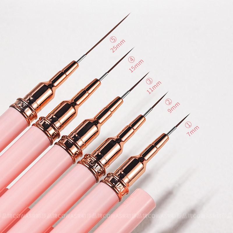 Nail Art Liner Pens - Ultra-fine Drawing Tool, 5-Piece French Brush Set with Needle Tip