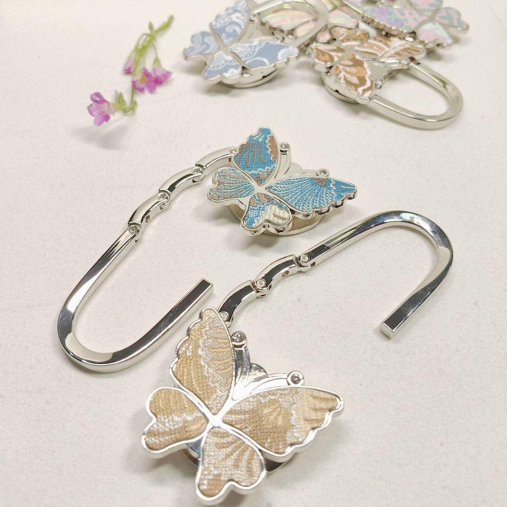 Fashion Butterfly Handbag Hook for Women Portable Creative Purse Holder Durable Foldable Purse Hanger for Table