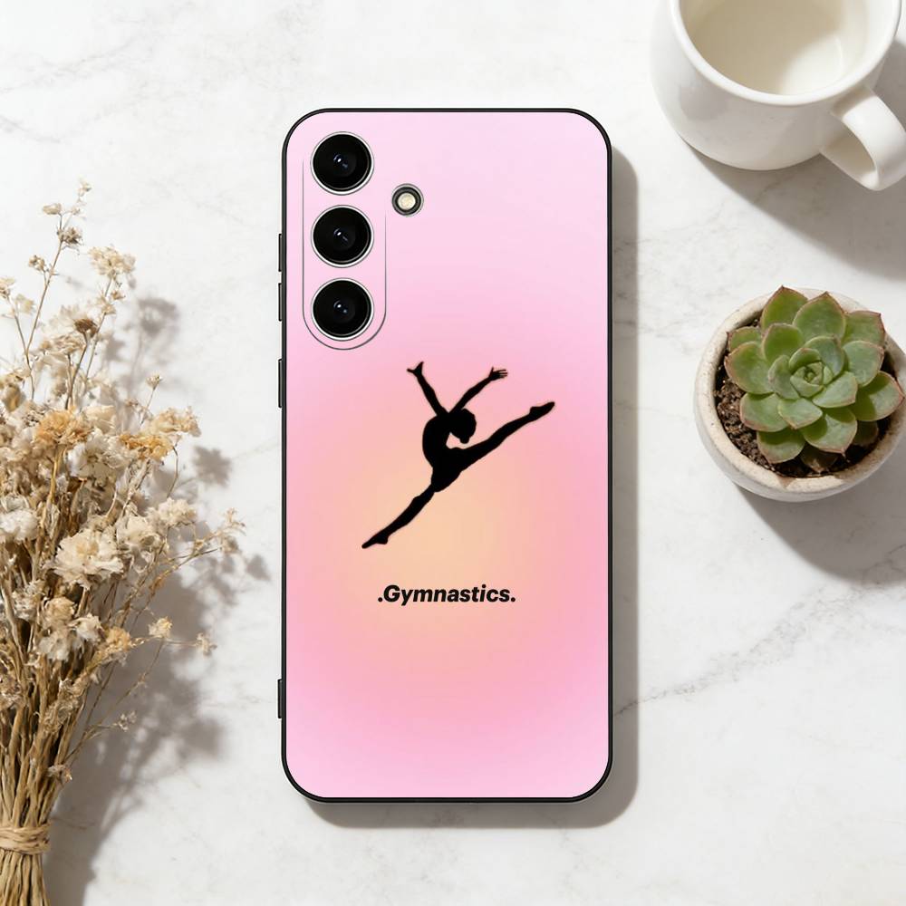 GYM Girl Gymnastic Phone Case For Samsung Galaxy A73,A72,A71,A70,A53,A52,A51,Soft Silicone Black Cover