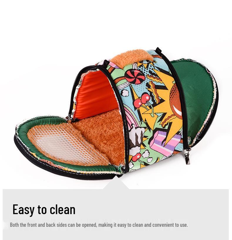 Small Pet Winter Warm Crossbody Bag - Hamster, Guinea Pig, Hedgehog Portable Backpack