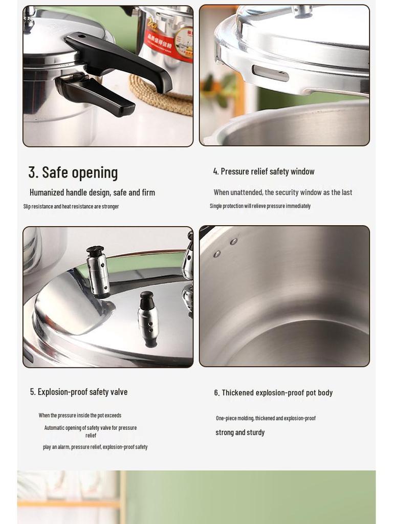 Oală sub presiune universală Fubao, îngroșată, sigură, rezistentă la explozii, pentru uz casnic și comercial