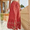 Ladies Fashion Bohemian Floral Split Pastoral Retro Vacation Swing Skirt