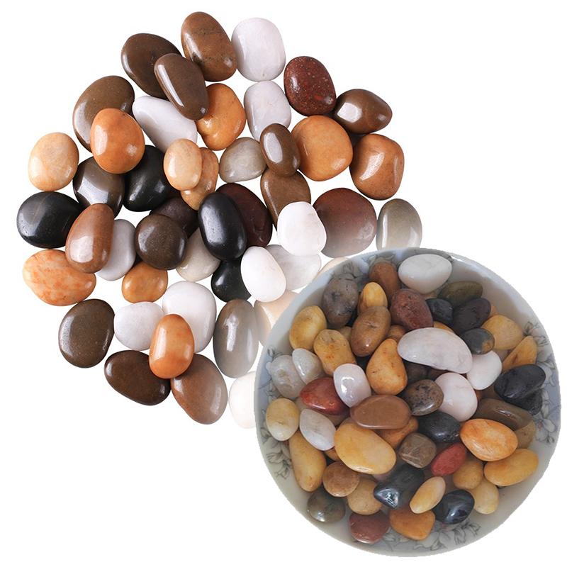 500/1000g Mixed Random Irregular Color High Polished Pebble Stone Garden Courtyard Crafts Decoration 3-7cm Size Natural Rock ZYF