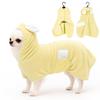 Pet Bathrobe, Towel For Dogs And Cats, Super Absorbent, Cute Dog Bath Towel, Hooded Coat, Adjustable Collar And Belly Strap, XS To XL