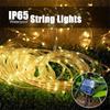 1pc Solar LED String Light 100/200/300 LED Tube Rope String Lights With 8 Modes Outdoor Waterproof For Home Garden Walkway Dceor