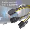20cm 6Pin To Dual 8Pin Card Power Cable Durable Graphics Power Extension Cord Adapter