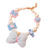 Faux Pearl Pet Collar Adjustable Cat Necklace with Candy Bow Decor for Puppy Kitten Wedding Party Accessories
