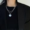 "European & American Double-Layer Love Necklace: Hip-Hop Inspired Long Sweater Chain for Women"