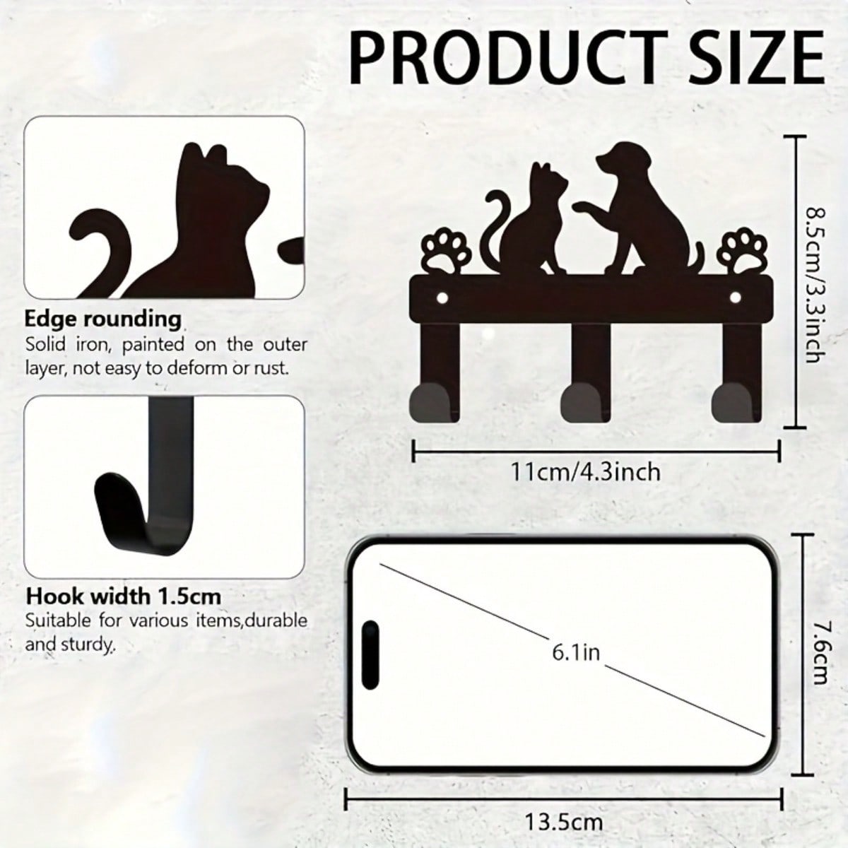 Настенный металлический крючок для питомца Держатель для ключей Собака Кошка Домашний декор TY-100902