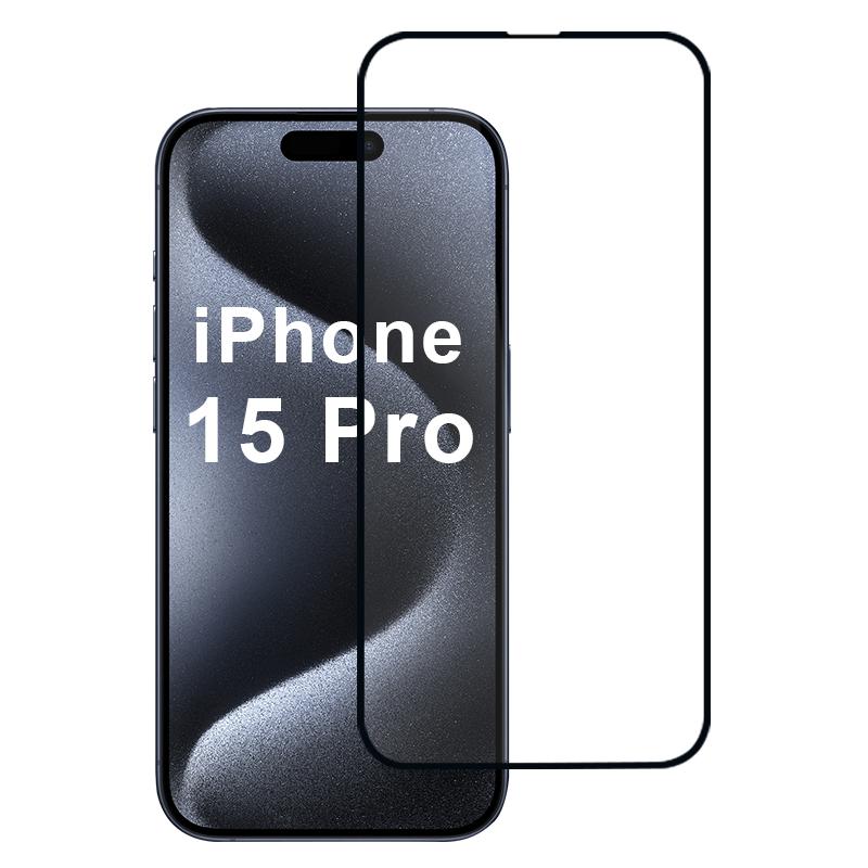 

For iPhone 15 Pro Screen Protector Silk Printing Film 2.5D High Definition Type A