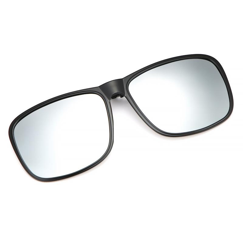 

KLASSNUM Clip Polarized Sunglasses Square Men Clip On Glasses Flip-up Frames Sunglasses Covers Blue Night Vision Color Lens 2025 Polarized серебряный