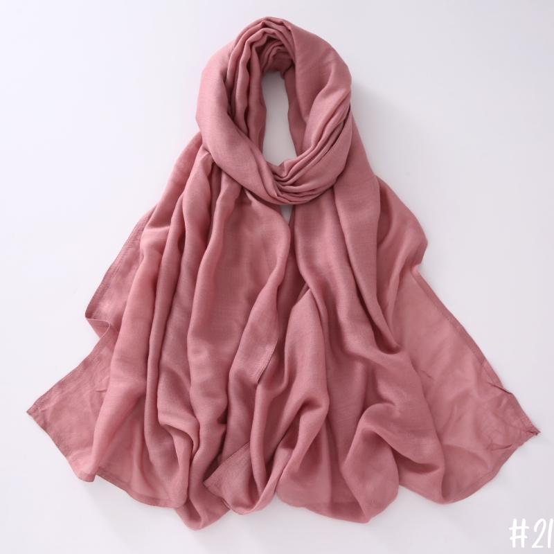 32Colors Modal Polyester Hijab Scarf Two Line Stitching Muslim Long Scarves Light Weight Soft Turban Shawl Solid Scarves