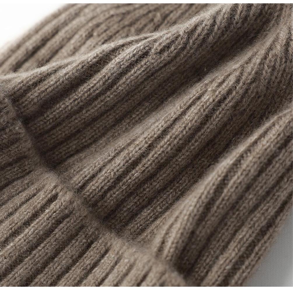 כובע סרוג קשמיר טהור לגברים - חם, טרנדי ורב-תכליתי לסתיו ולחורף