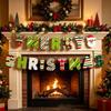 Cartoon Print Merry Christmas Banner Paper Holiday Party Bunting  New Year Decorations