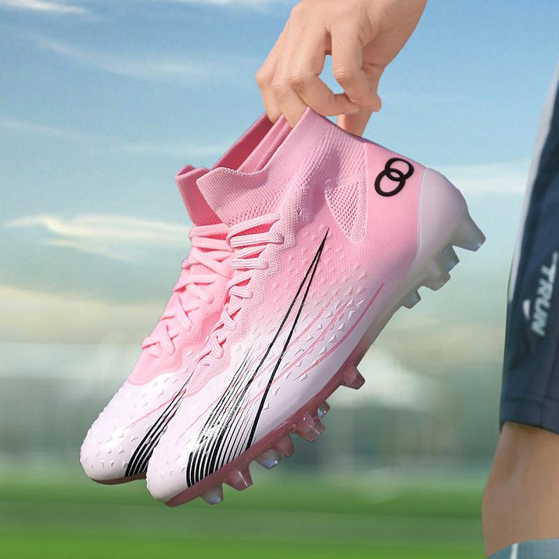 Soccer Boots High Top Youth Training Shoes Spikes Tf Broken Nails Artificial Turf Training Sneakers 35