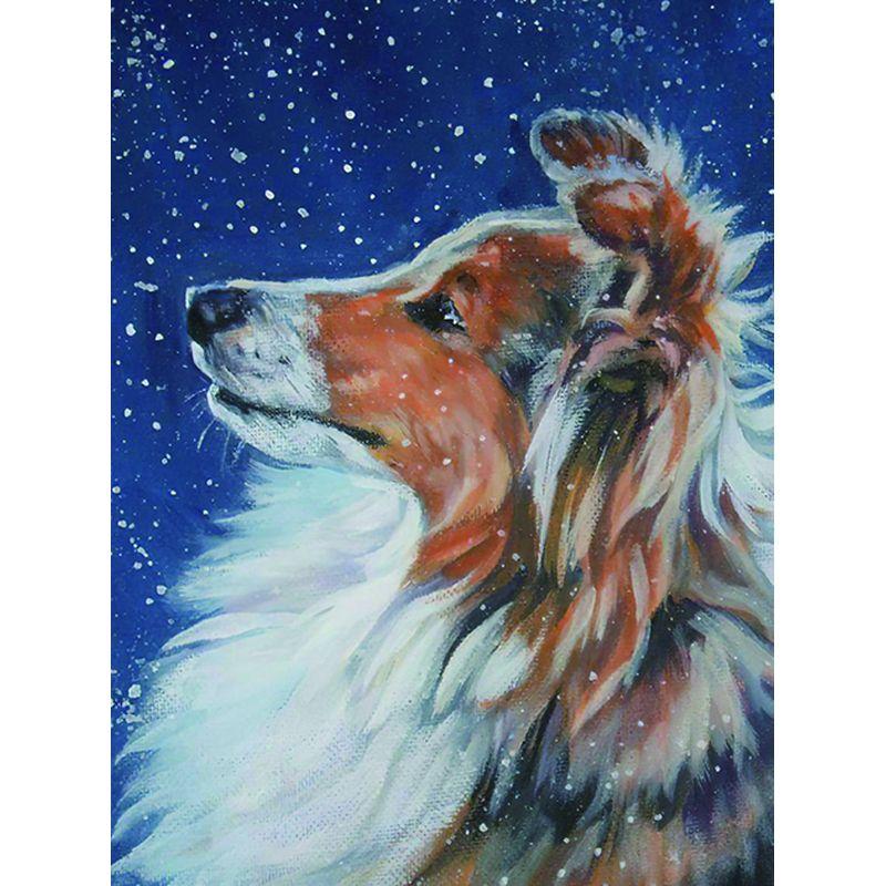 5D Diamond Painting Dog Cross Stitch სრული მრგვალი ბრილიანტის ნაქარგები მოზაიკა ცხოველთა ხელნაკეთი Rhinestone სახლის დეკორი