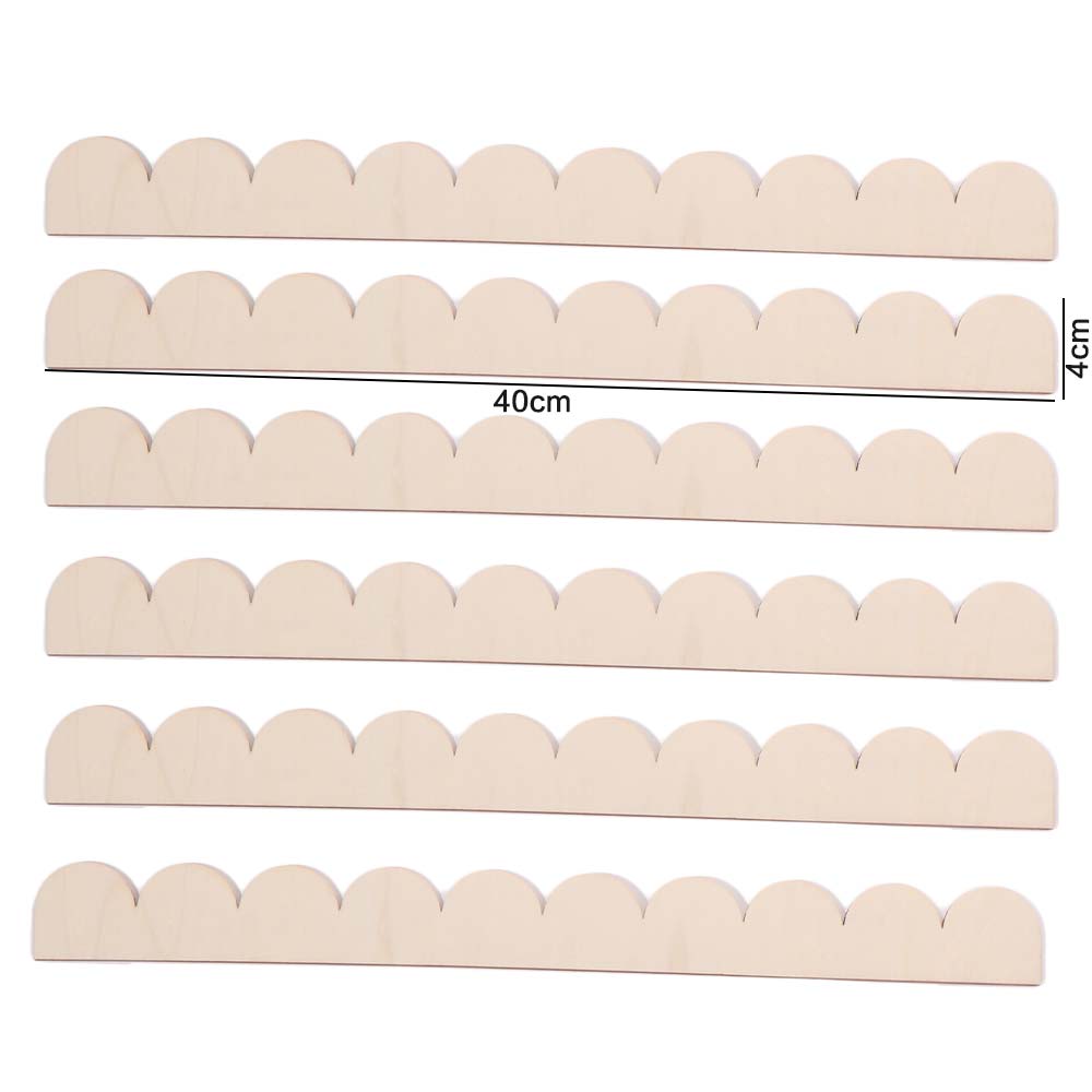 6pcs Unfinished Fan-shaped Wooden Frame Handmade Farmhouse DIY Crafts Frame Sector Design Vintage Cabinet Frame Photo Frame