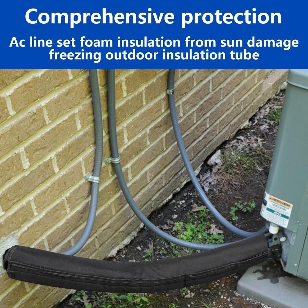 600D Oxford AC Pipe Insulation Covers 72x10.2 in HVAC Insulation Wrap  Outside Installation