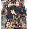 Summer Japanese style T-shirt men's Ukiyoe pattern T-shirt 3D printing