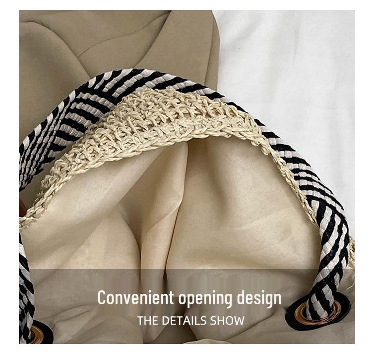 Holiday Style Straw Woven Bag: Large Capacity, Trendy Single Shoulder with Personalized Strap for Women