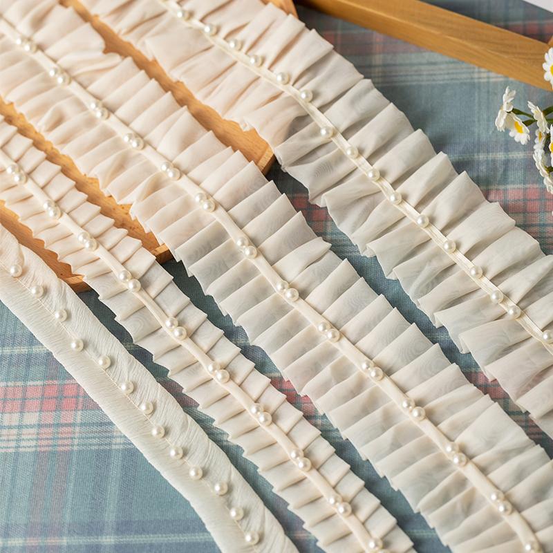 1meter Dress Beaded Sewing Ribbons For Decoration Clothing Sewing Accessories Doll Handmade Diy Crafts Supplies Lace Fabric Trim