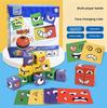Kids Face Change Expression Puzzle Building Blocks Montessori Cube Table Game Toy Early Educational Toys for Children Gifts