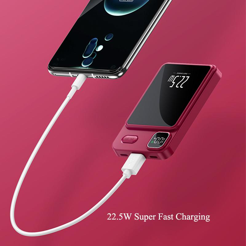 30000mAhMini Power Bank Magnetic 22.5W Super Fast Charging Qi PD20W Wireless Charger Powerbank For iPhone 15 Samsung Xiaomi