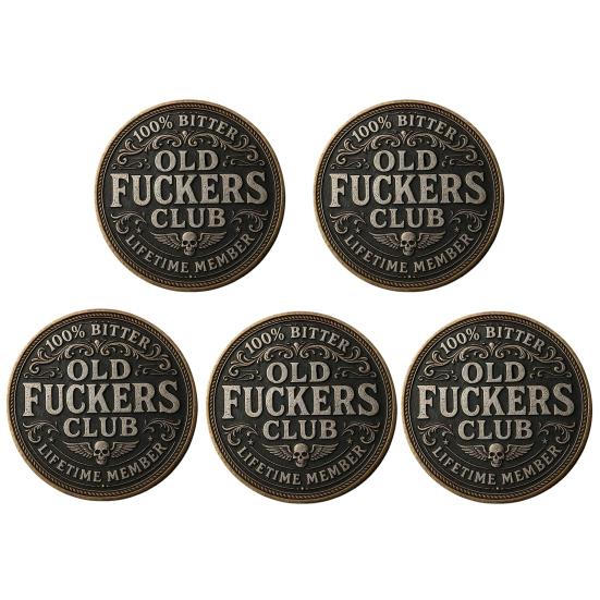 Old F*ckers Club Coin Funny Still Kicking Lifetime Member Coin No Rules No Filters Challenge Coin Adults Collectible Retirement Birthday Gag Gift for