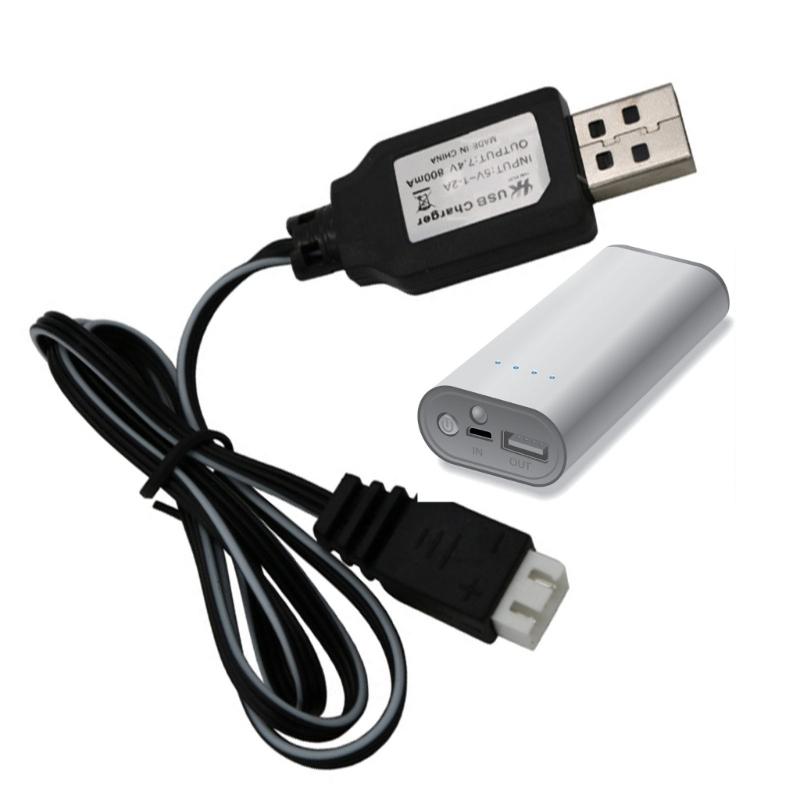 7.4V Lithium Battery Chargiing Cable USB to 3Pin Port Battery Charging Cord with LED Indicator