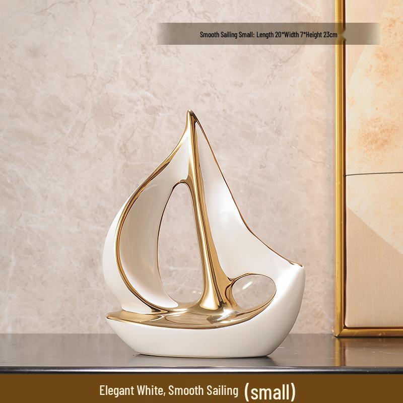 Smooth Sailing Ship Wine Cabinet Ornament Set - Luxurious Home & Office Decor