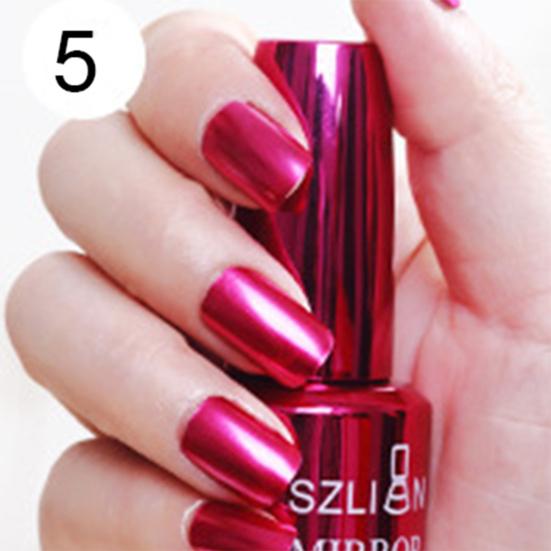 18ml Lasting Solid Color Metallic Mirror Effect Nail Art Polish Varnish Decor