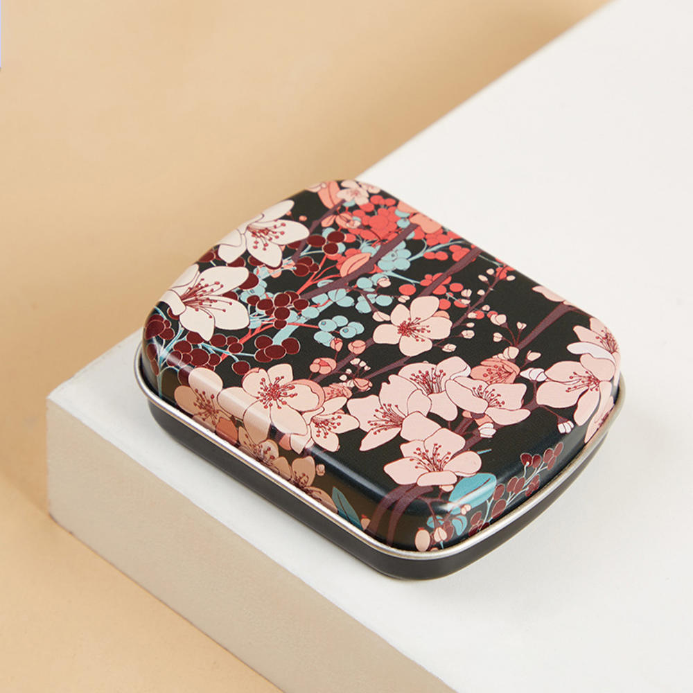 Mini kovová plechová krabička s panty a víčkem, Prázdné plechovky, Malý úložný prostor na sladkosti, Krabičky na sbírky šperků, Domácí organizér