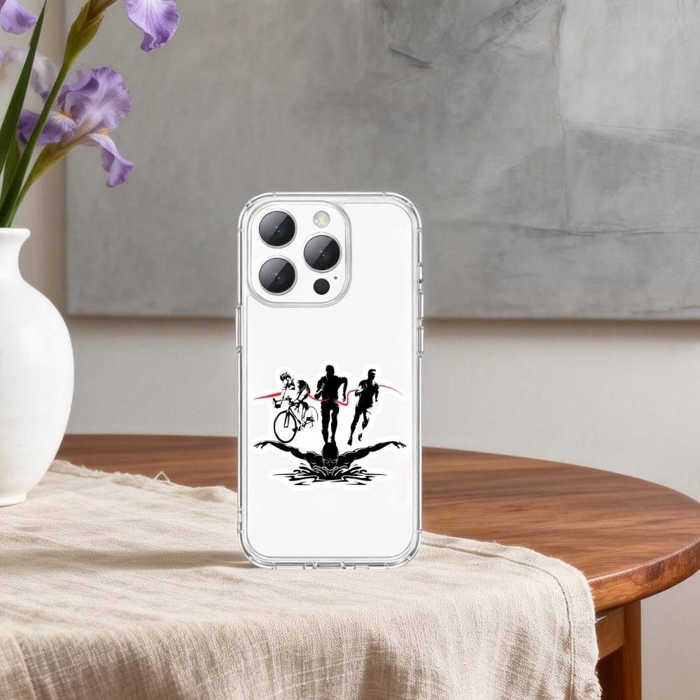 T-Triathlon Swim Bike Run T-Tri Life Phone Case For iPhone17p 16 15 14 13 12 11 Mini Pro Max Plus Transparent Cover iPhone17