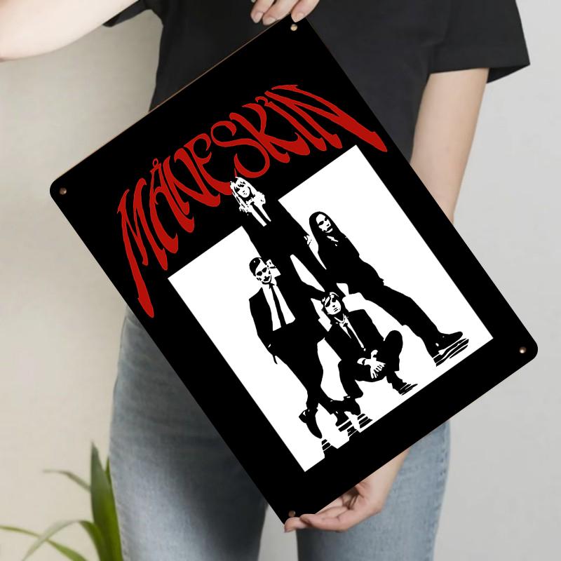 

Maneskin Band Silhouette Art Metal Tin Sign Rock Music Poster Living Room Wall Decor Metal Hanging Painting 20x30cm（7.8x11.8inch）