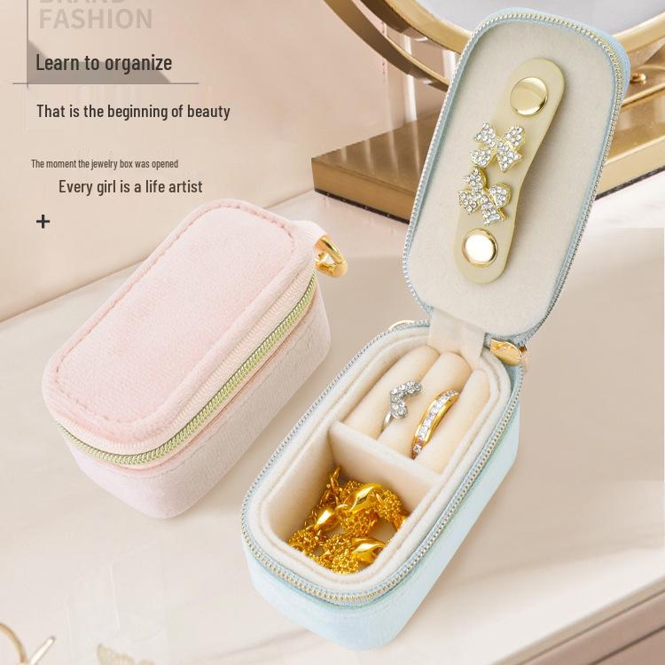 Mini Velvet Jewelry Storage Box - Portable and Cute In Pink