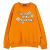 ASTRAL PROJECTION Oversized Drop Shoulder Flower Sweatshirt_Orange