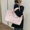 Lightweight Puffy Laptop Bag Large Capacity Commute Briefcase Simple Cotton Padded Tote Bag  Travel