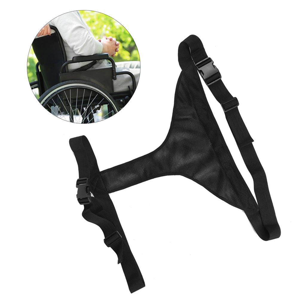 Black Breathable Adjustable Wheelchair Seat Belt Cushion Safety Harness Straps for Elderly