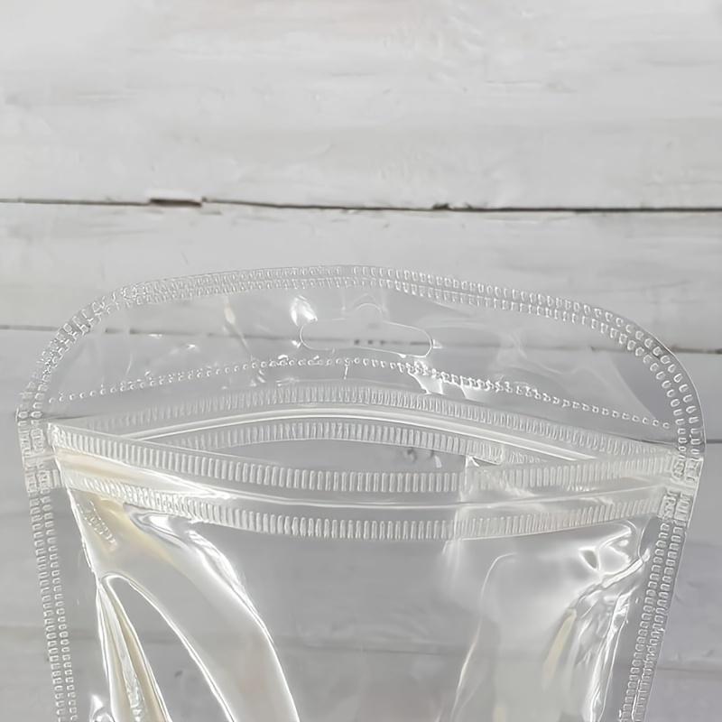 50 Pcs/set Clear PVC Ziplock Bags Resealable High Transparency Thickened with Aluminum Foil Seal for Fountain Pen Lip Jewelry.