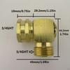 90 Degree Solid Brass Hose Connector 3/4" Ght Pipe Fittings Rotatable Garden Adapter for